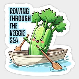 Celery Sailor on Veggie Voyage Sticker